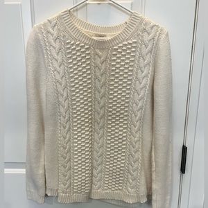 J.Crew Cream Cable Knit Sweater- Size Medium